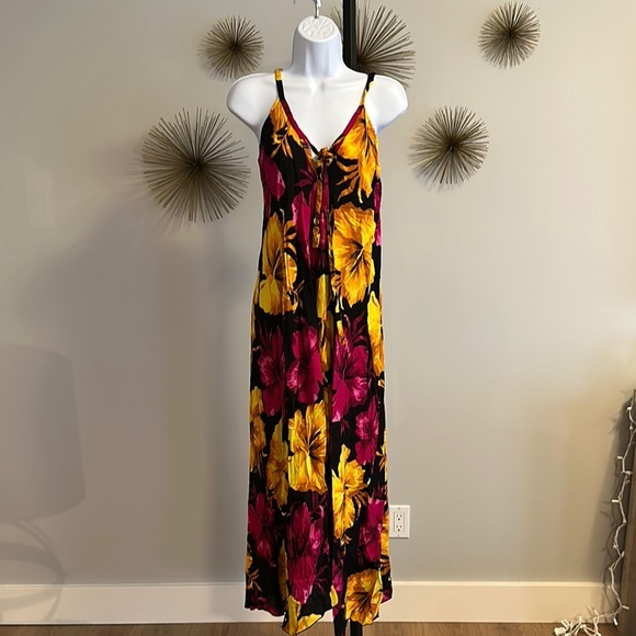 Terry Dresses & Skirts - Floral Maxi Dress - Pink and Yellow NWOT​